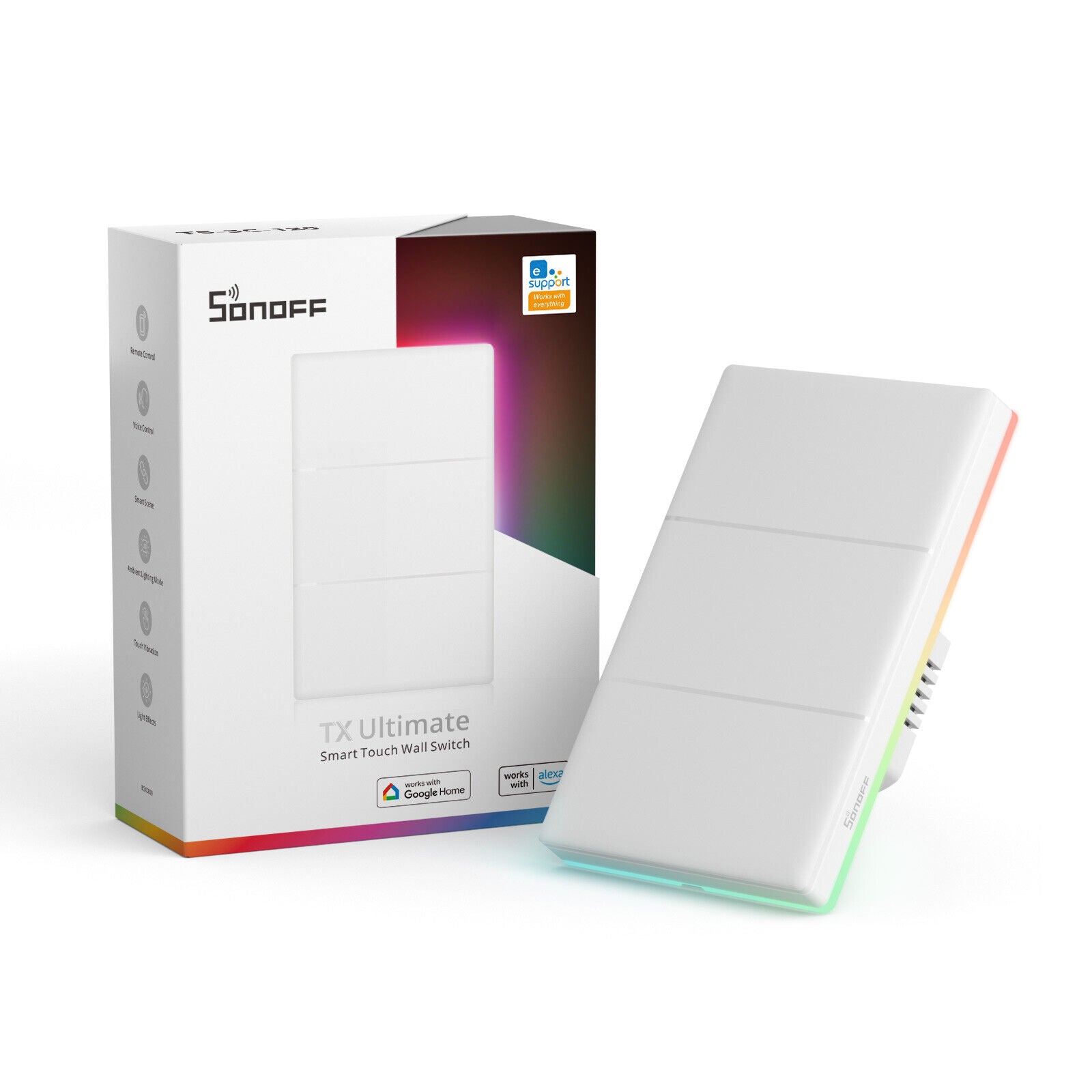 مفتاح حائط يعمل باللمس ذكي SONOFF TX Ultimate T5-3C-120