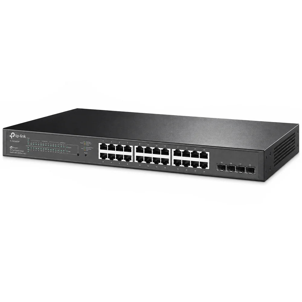 TP-Link TL-SG2428P Managed Rackmount Switch 24 Ports PoE 10/100/1000Mbps + 4 Ports RJ45 10/100/1000Mbps Uplink