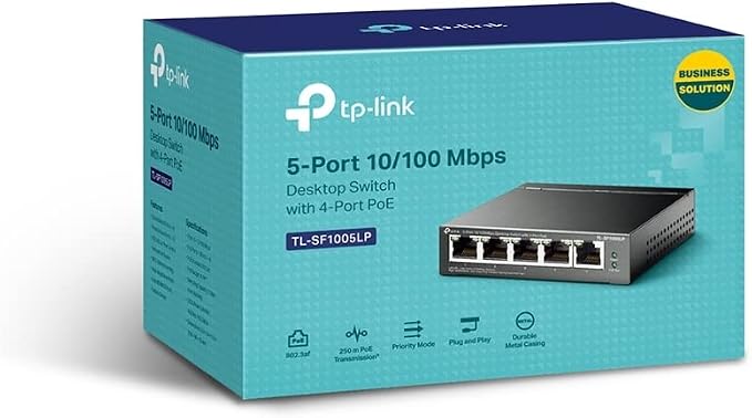 TP-Link TL-SF1005LP Unmanaged Desktop Switch 4 Ports PoE 10/100Mbps + 1 Port 10/100Mbps 41W