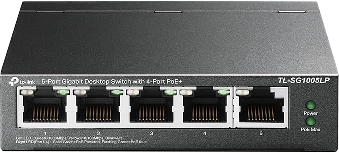 TP-Link TL-SF1005P مفتاح شبكة مكتبي غير مُدار 4 منافذ PoE 10/100 ميجابت في الثانية + منفذ واحد 10/100 ميجابت في الثانية