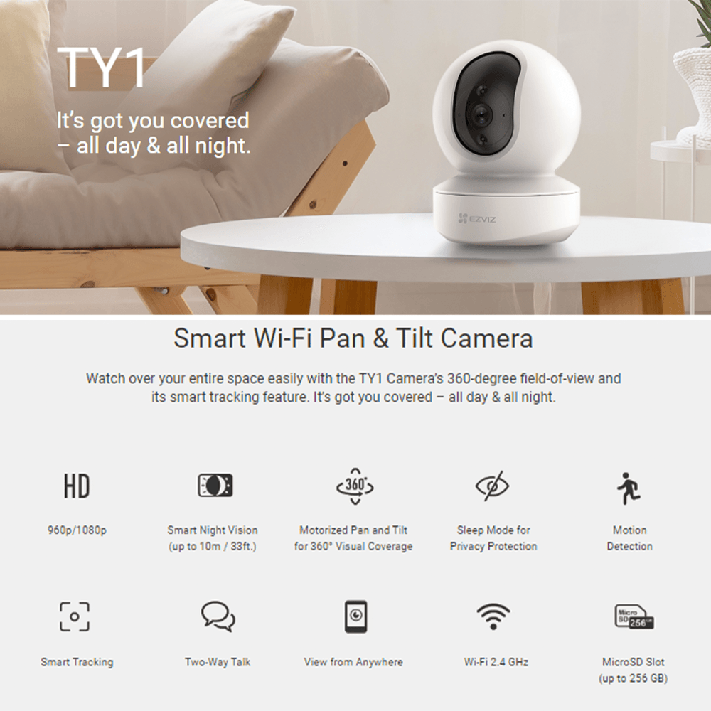 EZVIZ  WI-FI CAMERA TY1  2MP