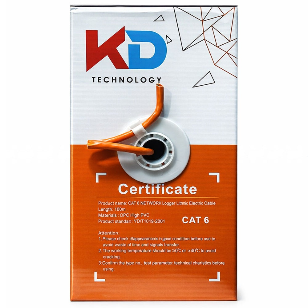 KD CAT6 CABLE 100M (ORANGE)