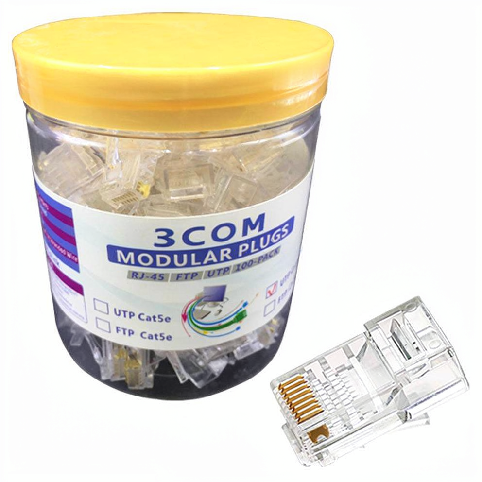 RJ45 CAT6  3 COM  BOX (100 RJ)  لاغى